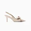 Scarpe eleganti TRAF 2024 Fiocco beige Donna col tacco alto Eleganti scarpe a punta Tacchi festa Moda Sandali con cinturino alla caviglia Donna Décolleté sexy a spillo