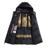 New Down Jacket with White Duck Black Gold Added Fat Fashionable Warm and Thick Insulation Mens Hood O749