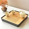 Vassoi da tè Vassoio Kung in ceramica di bambù Fu Set da tavolo in melamina per acqua Deposito da viaggio giapponese