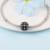 Loose Gemstones Sparkling Pave Round Black Charm Crystals Wedding Anniversary Mother Kids Real Silver Sterling Beads For Jewelry Making