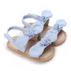 Sandalen für Babys, Sommersandalen, niedliche Schleife, flache Schuhe, rutschfeste weiche Sohle, Kleinkinderschuhe für Kinder, erste Wanderschuhe, Clogs, einfarbige Sandalen 240329