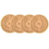 Table Mats 4 Pcs Handmade Rattan Placemat Round Decoration Wicker For Dining Wedding Party BBQ Etc