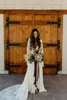 2024 Country Style Wedding Dres Boho spets lg ärmar Deep V Neck A Line Ivory Beach Bohemian Plus Size Summer Bridal Gowns N5CI#