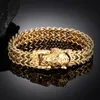 Charm Armbanden Rock Goud Kleur Tijger Hoofd Armband Mannen Rvs Cubaanse Ketting Armbanden Punk Mannelijke Creatieve Accessoires Viking 2256