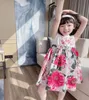 Dzieci Kwiatowa sukienka Dziewczyna Summer Słodka dziewczynki bawełniane sukienki urodzinowe moda odzież marna 1113845
