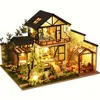 1PC Dollhouse Miniature z zestawem meblowym, ręcznie robiony chiński styl loft DIY House Model dla nastolatków dla dorosłych prezent, Halloween świąteczny prezent urodzinowy Nowy Rok