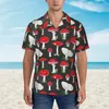 Camisas casuais masculinas dos desenhos animados bonitos topos havaianos feminino âncora farol impresso manga curta criança férias praia topo