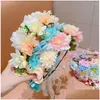 Haaraccessoires Bruid Bloem Kroon Haarband Touw Bruiloft Bloemen Hoofdband Slinger Meisje Krans Elastisch Feest Cosplay Hoofddeksel Drop Dh7Fp