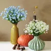 Decorative Flowers Spring Orchid Simulation Flower Arrangement Living Room Bedroom Home Decorations Floral Art Blue