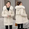 ladies with veet thickening new female in 2023 winter lg heavy hair collar morality show Winter jacket DP-A22 q9xO#