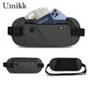 Midjepåsar Fanny Pack Pouch Waterproof Mobile Telefon Bag Multifunktionell tvåskikts blixtlås Ticket Passport Storage Säkerhet plånbok