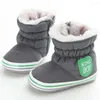 Bottes Enfant Bébé Garçons Chaussures Doux Berceau Semelle Né Enfants Bébé Hiver Chaud Décontracté Noir Gris Bleu 0-18M