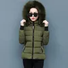 Avtagbar falsk päls Huven Winter Jacket för kvinnor plus storlek 3XL Winter Coat Women Parkas Warm Down Jacket Female Coat Lady X1je#