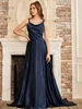 BabyOnline Navy Blue Bridesmaid Dr pour les mariages Woman Guest Spaghetti Stracles Slit Prom Party Robes LG Maid of Hor Dres P5VX #