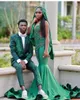 2024 Robes de bal grande taille pour femmes noires filles robe de bal Hunter Green Illusion robe de soirée formelle strass décoré robes d'anniversaire pour les occasions NL665