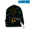 Ryggsäck tecknad matematisk formel rolig kemi ryggsäckar pojkar/flickor elev skolväskor 3d nyckelring oxford vattentät liten