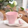 Koppar Saucers Creative Butterfly Bird Coffee Cup and Saucer Set Home Drinkware 200 ml Engelska eftermiddagste Drop Gift Gift