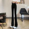 Jeans para mujer Xpqbb Y2K Pantalones de mezclilla de cintura alta Mujeres Coreanas Slim Longitud completa Pierna ancha Mujer Vintage Streetwear Flare Flare Pantalones
