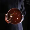ティートレイ日本語ペインドバムトレイポットベアラー乾燥醸造テーブルチャイニーズホームセットサービスレトロ