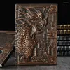 Ретро-планировщик, бронзовая книга, винтажный анаглифический блокнот с драконом, школьные принадлежности, офис, культура и образование
