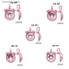 기타 마사지 품목 징수 장난감을위한 슈퍼 작은 chasty 케이지 5 사이즈 음경 반지와 함께 맨 핑크 chasty q240329를위한 5 사이즈 음경 반지에 대한 5 개의 음경 반지