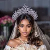Hp361 brillante completo Rhineste novia corona boda despedida de soltera chica accesorios para el cabello Sier Headwear hecho a mano 850O #