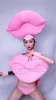 Nouveau Costume de scène Femmes Rose Grandes Lèvres Bikini Ensemble Discothèque Pole Dance Vêtements Rave Outfit Jazz Performance Femme Porte 49YX #