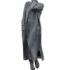 Autumn Winter Women's Loose Sticked Warm LG Dr Plush Sweater Casual Elegant Dres for Women D0o8#