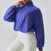 Sweat-shirt à col roulé pour femmes, haut court et ample, surdimensionné, à manches longues, avec fermeture éclair, pour Sport en plein air, course à pied, Gym, 240320