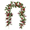 Decorative Flowers Flexible Berry Holiday Red Christmas Decor For Winter Garland Year Wedding Arch