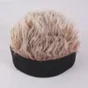 Basker män peruk hatt vindtät andas mjuk förtjockad hålla varm brimlös gatastil beanie kort konstgjort hår utomhusförsörjning