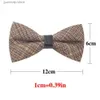 Bow Ties Plaid Wool Bow Tie Classic Woolen Shirts Bowtie för män Kvinnor Bowknot Vuxen Mens Bowties For Business Wedding Cravats Black Tie Y240329