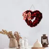 Couronne de fleurs décoratives pour porte, couronnes romantiques en forme de cœur pour la Saint-Valentin, décoration d'intérieur, guirlande d'amour, décorations avant de la Saint-Valentin