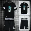 Summer Mens Casual 2sts Short Sleeve Cotton Set T-shirt Shorts Byxa Suits Streetwear Top Set Tees Trouser Tracksuit 240325