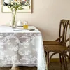 Bordduk vit vintage spets tyllduk för matsal täcker ihålig bröllopsfest el heminredning