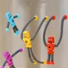 Luminous variable suction cup robot telescopic tube toy giraffe stretch tube new fun puzzle decompression toy