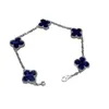 Marka Moda Doğal Mavi Peter Stone Dört Yaprak Çim Beş Çiçek Bilezik Gümüş Yüksek Versiyon Kalın Elektrok burunlu Van Kıdemli Canlı Kız