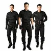 Black Military Uniform Tactical Army Clothing Security Guard Workshop Outdoor Training Summer Autumn Short Sleeve LG Sleeve Y1ih#