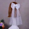 V04A Mini Pearls Veils Bridal Bows Veil de mariage perlé avec peigne Frs Communi Girls Bachelorette Party Acturations K1qi #