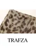 TRAFZA 2024 Lente Sexy Luipaardprint Rokken Vintage Voor Vrouwen A-lijn Hoge Taille Slanke Stijlvolle Bodems Causale Vrouwelijke Chic