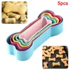 Moules de cuisson 5pcs / moules de semelles moules en acier inoxydable chien biscuits en forme de biscuits de biscuits bricolage outils de gâteau bricolage accessoires pratiques