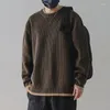 Herrtröjor Autumn Clothing Light Luxury Sticked Pullover Tröja långärmad O Neck Leisure Solid Color Korean Knitwear M-3XL