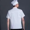 Pizza Chef Serveur Uniforme En Gros Unisexe Cuisine Boulangerie Restauration Travail Cuisinier Chemise À Manches Courtes Casquette ou Veste De Chef Apr Hat Set 76EY #