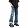 High Street Gothic Straight Jeans Homem Mulher Vintage Buraco Wed Denim Calças Hip Hop Distred Baggy Calças Perna Larga Unisex H5J7 #