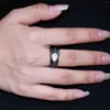 Cluster Rings Gem's Balletmilky Blue Moonstone Gemstone Handmade Ring Sterling Silver Justerbar fjädergåva till sin juni Birthstone