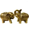 Estatuetas decorativas grande cobre puro zhaocai nafu elefante emparelhado decoração abertura sala de estar artesanato 26cm