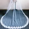 e JUE SHUNG 3 Meter Weiß Elfenbein Kathedrale Hochzeit Schleier Lg Vintage Spitze Rand Brautschleier mit Kamm Hochzeit Accories f1oS #