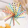 Drinking Straws Disposable Stripe Paper Straw 20cm Eco-friendly For Kids Party Decor Short Mini Wholesale SN6321