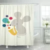 Shower Curtains Modern Minimalist Curtain 3D Printed Cartoon Anime Animal Bathroom Waterproof With Hooks For Decoration