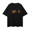 Nouveau Rapsta col rond t-shirt dégradé lettre logo imprimé t-shirts à manches courtes hommes et femmes sport ample pur coton décontracté mince demi manches haut vêtements